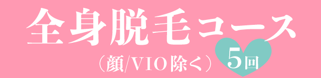 全身脱毛コース(顔・VIO除く)5回 全身脱毛コース(顔・VIO除く)5回